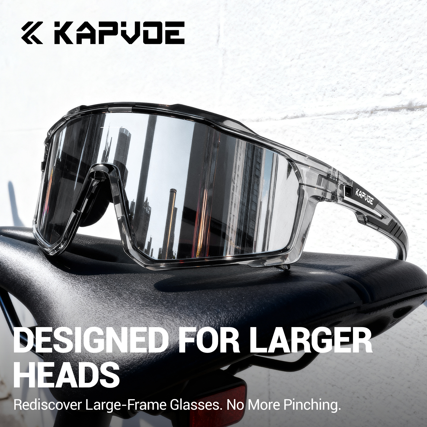 Mountain Biking Sunglasses - KAPVOE Large size Cycling Sunglasses Glasses