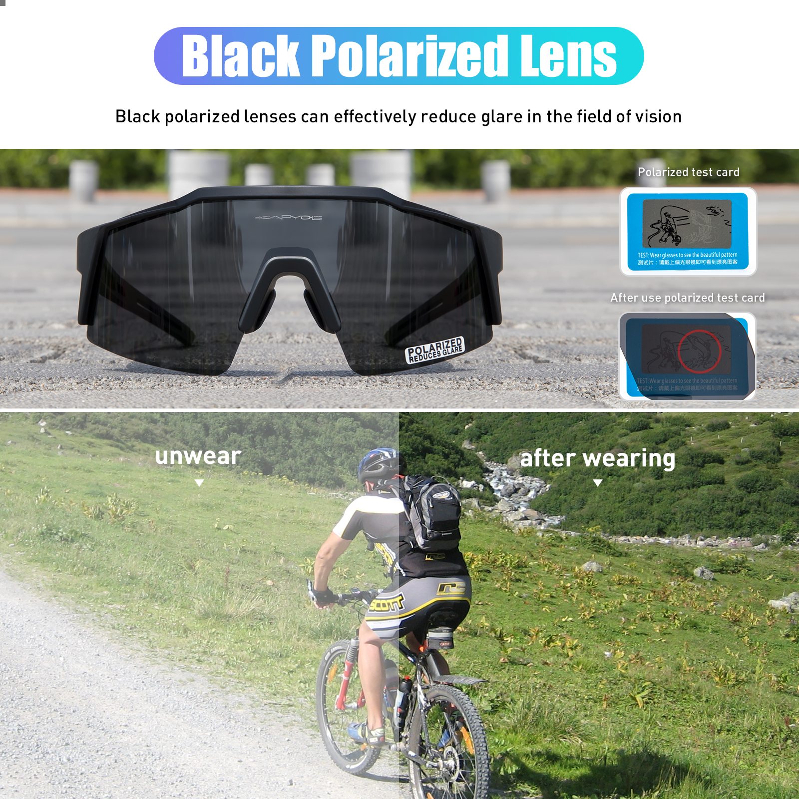 Kapvoe Road Driving Bike Sport - đánh giá và giá Mountain Biking Sunglasses